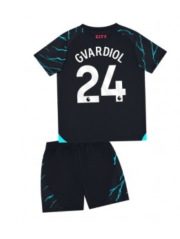 Billige Manchester City Josko Gvardiol #24 Tredjedraktsett Barn 2023-24 Kortermet (+ Korte bukser)